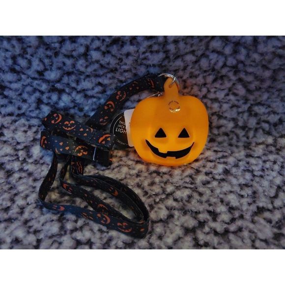 Bath & Body Works Light Up Pumkin Necklace Pocketbac Hand Sanitizer Holder - Picture 1 of 5